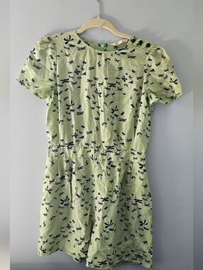 Brooks Brothers Light Green Dragonfly Print Mini Dress